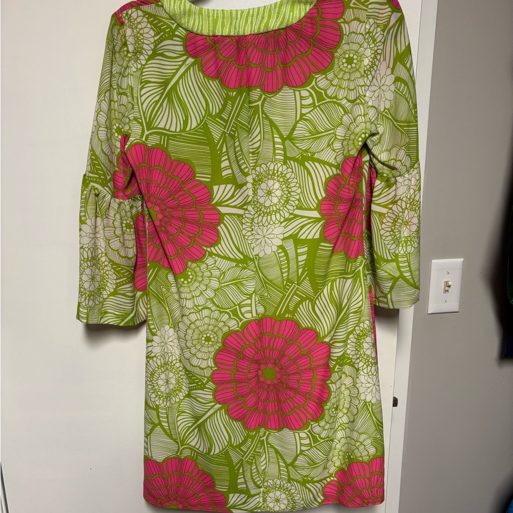 Trina Turk Lime and Pink Mini Dress